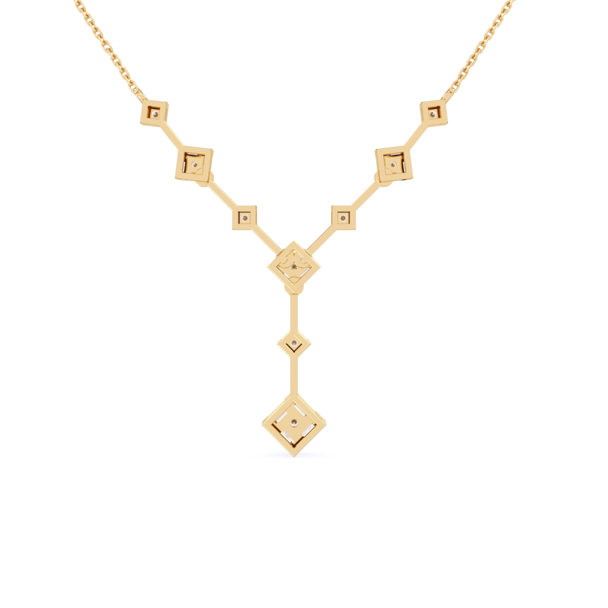 Stylish Two layer Lab Grown Diamond Charm Necklace